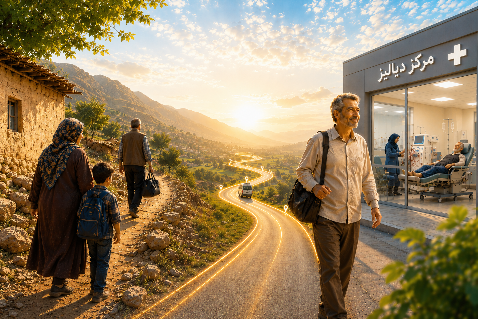 مسیر یک خانواده روستایی تا مرکز دیالیز